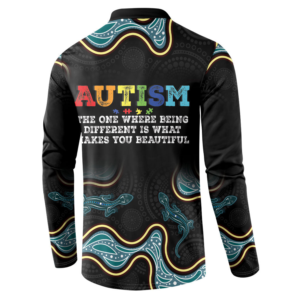 Australia Autism Support Aboriginal Lizard Button Sweatshirt