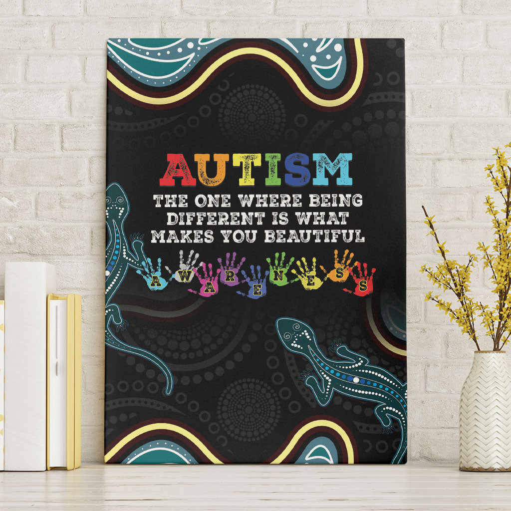Australia Autism Support Aboriginal Lizard Canvas Wall Art