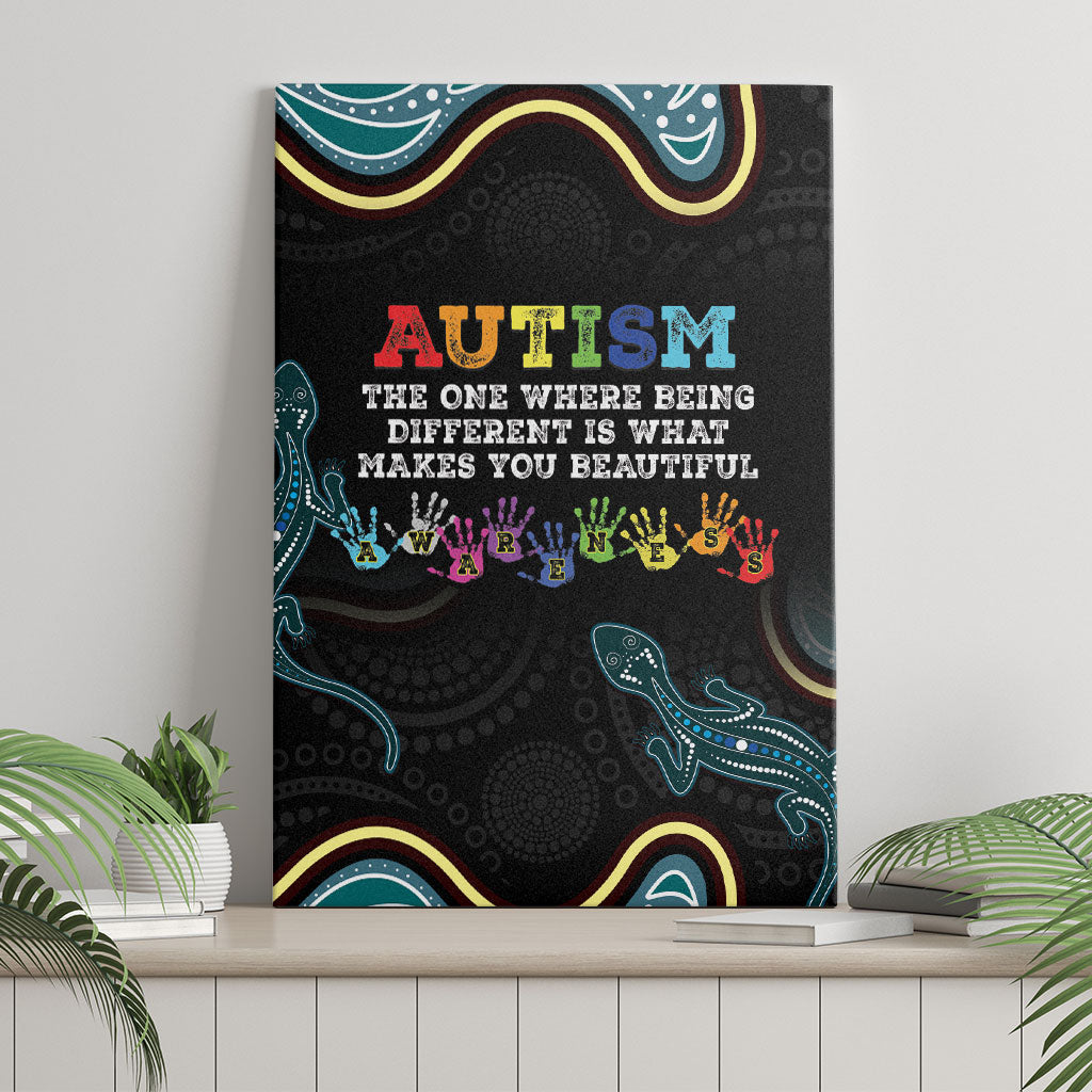 Australia Autism Support Aboriginal Lizard Canvas Wall Art