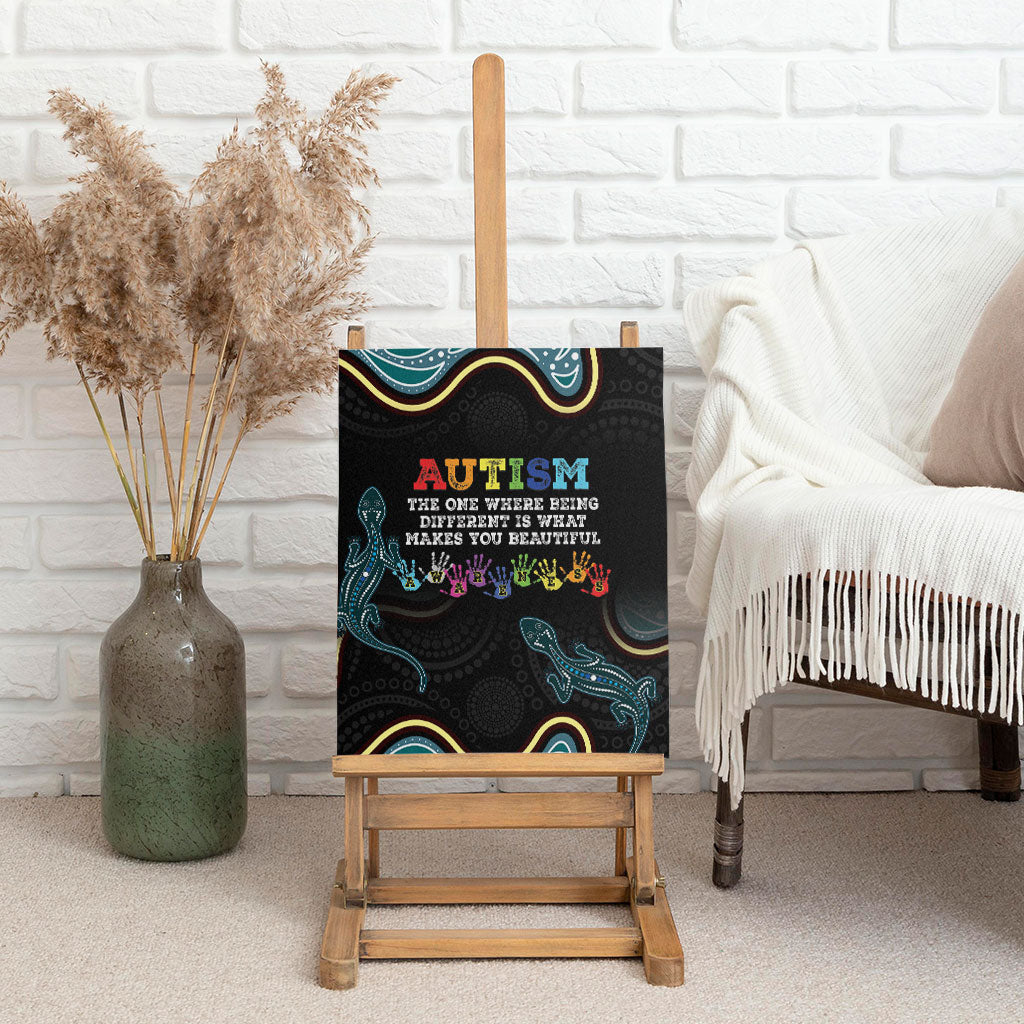 Australia Autism Support Aboriginal Lizard Canvas Wall Art