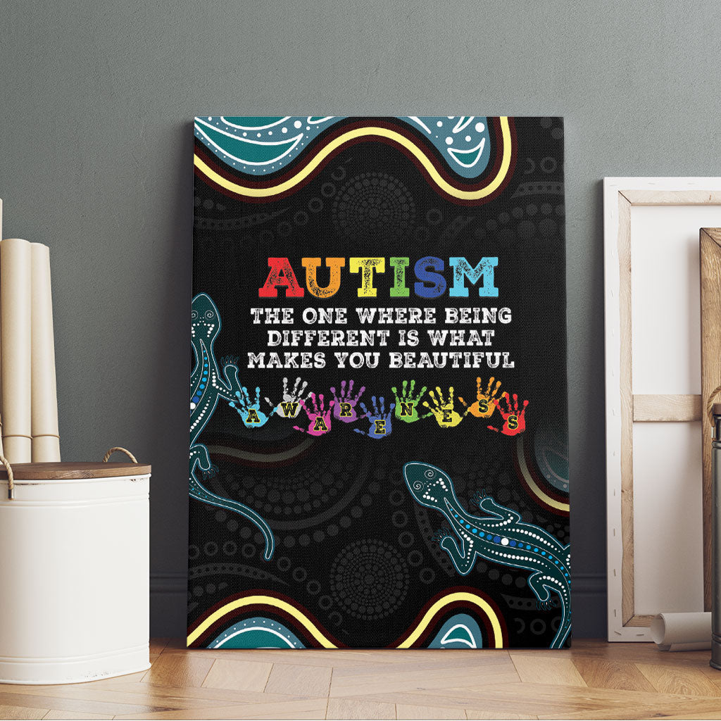 Australia Autism Support Aboriginal Lizard Canvas Wall Art