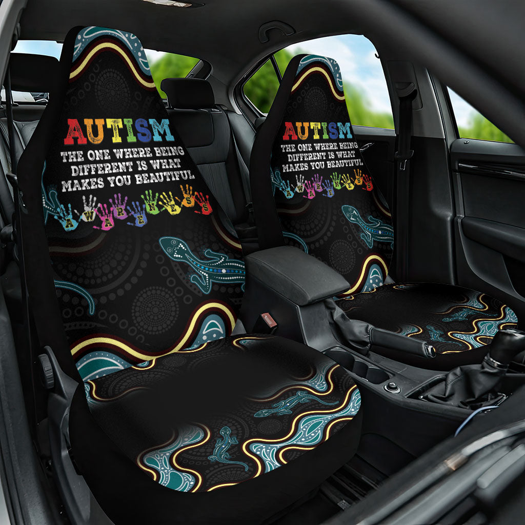 Australia Autism Support Aboriginal Lizard Car Seat Cover