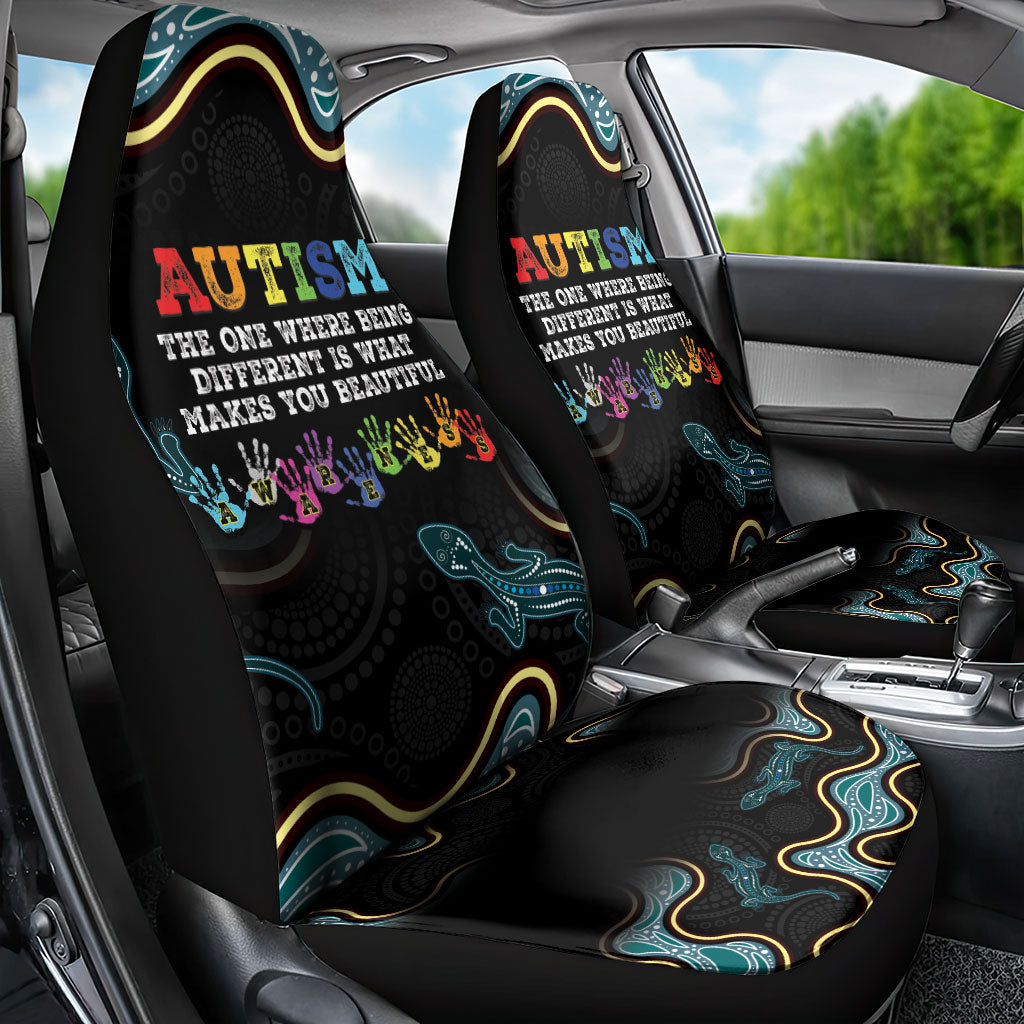 Australia Autism Support Aboriginal Lizard Car Seat Cover