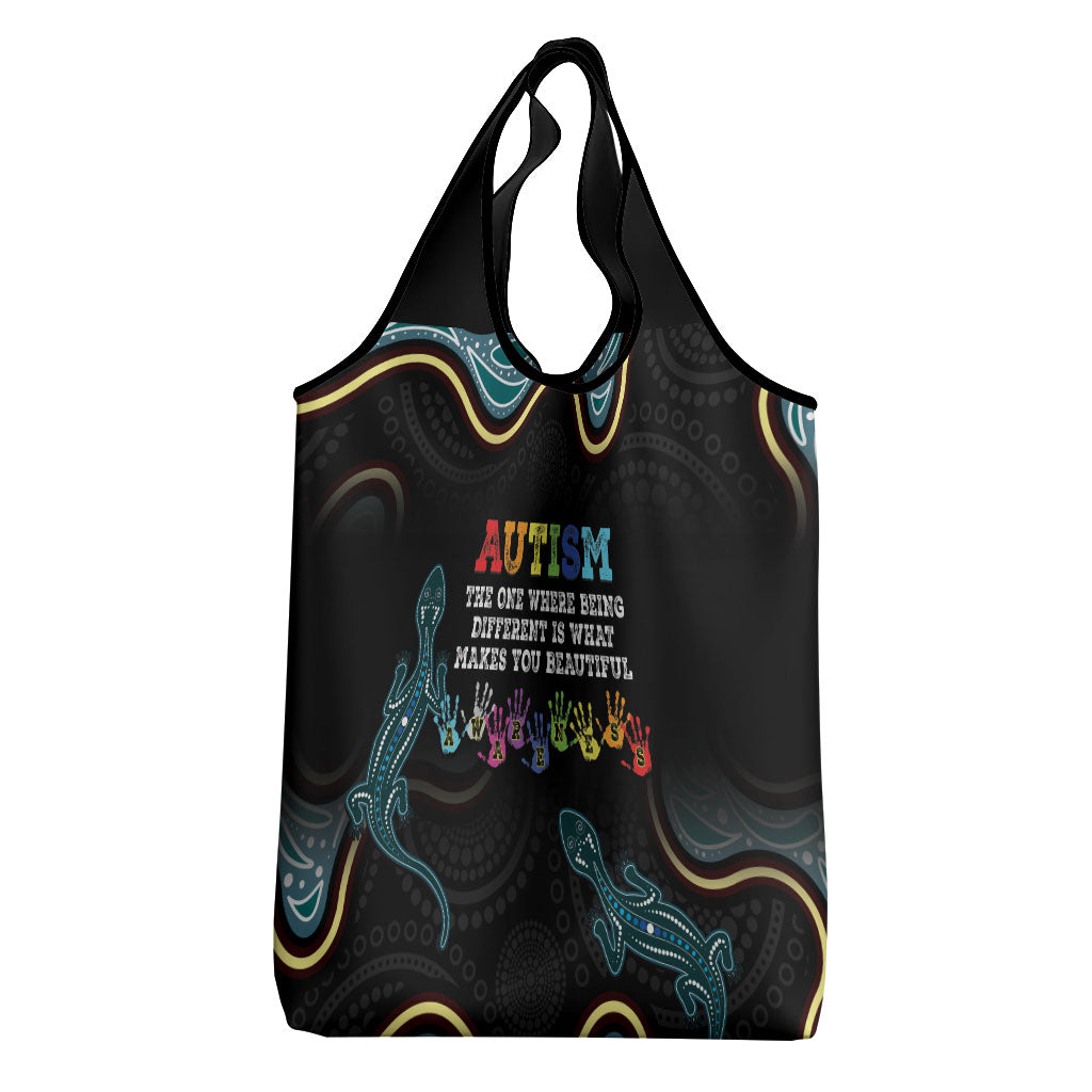 Australia Autism Support Aboriginal Lizard Grocery Bag