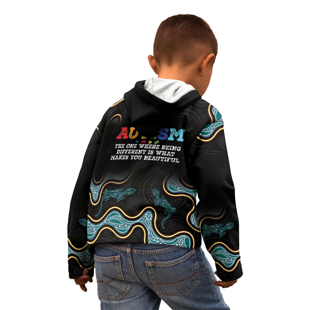 Australia Autism Support Aboriginal Lizard Kid Hoodie