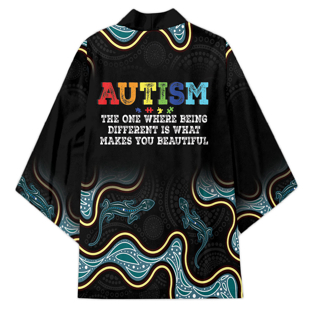 Australia Autism Support Aboriginal Lizard Kimono
