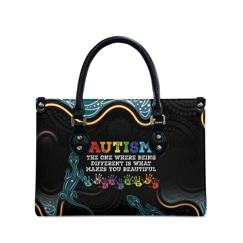 Australia Autism Support Aboriginal Lizard Leather Bag