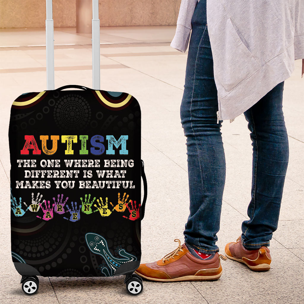 Australia Autism Support Aboriginal Lizard Luggage Cover