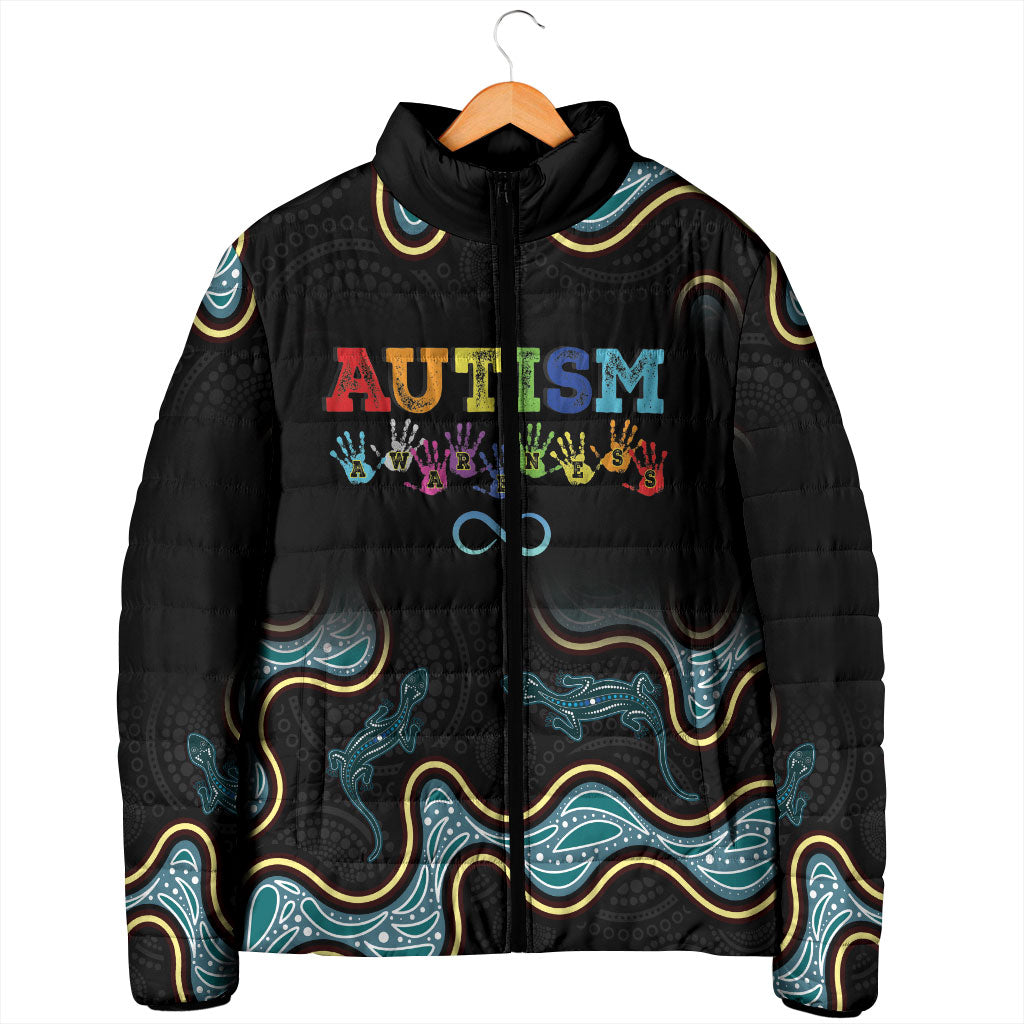 Australia Autism Support Aboriginal Lizard Padded Jacket