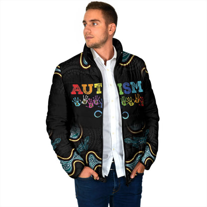 Australia Autism Support Aboriginal Lizard Padded Jacket