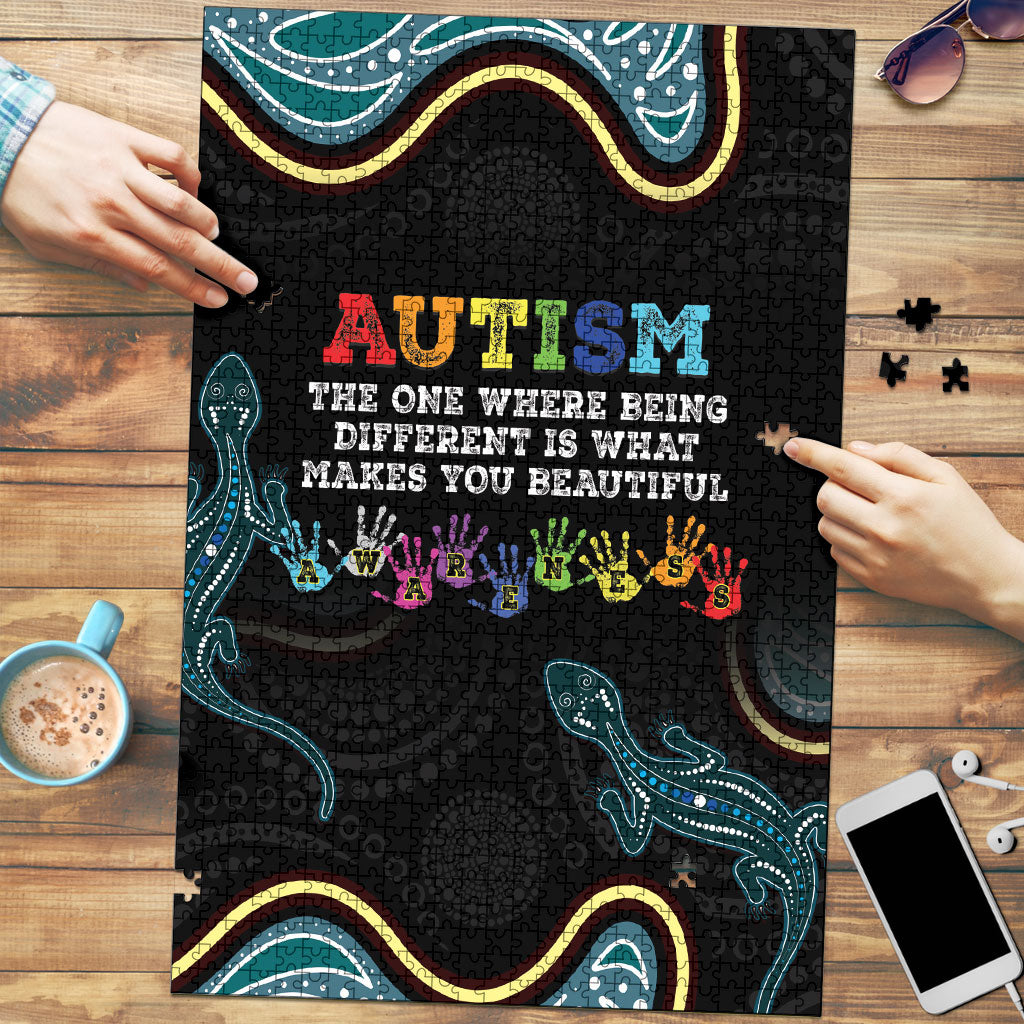 Australia Autism Support Aboriginal Lizard Puzzle