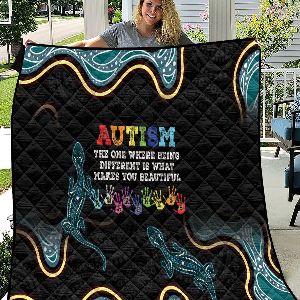 Australia Autism Support Aboriginal Lizard Quilt