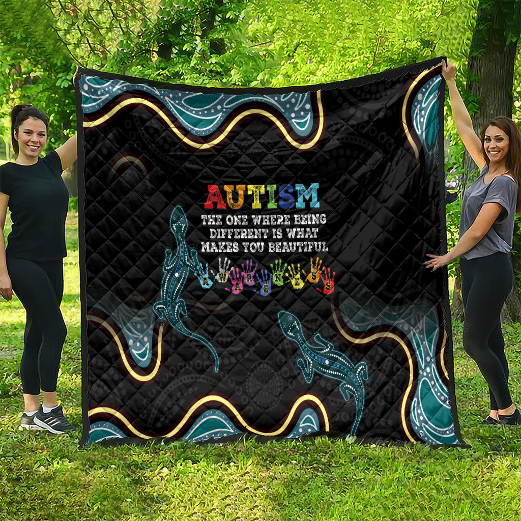 Australia Autism Support Aboriginal Lizard Quilt