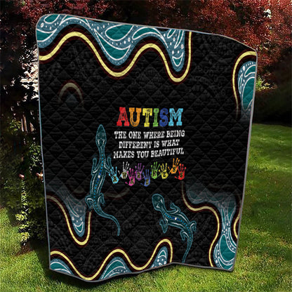 Australia Autism Support Aboriginal Lizard Quilt