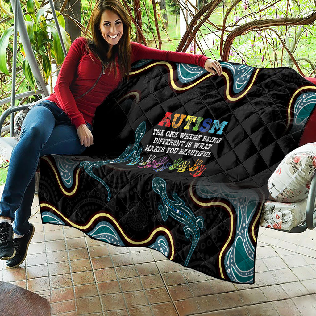 Australia Autism Support Aboriginal Lizard Quilt