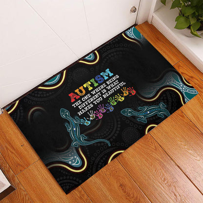 Australia Autism Support Aboriginal Lizard Rubber Doormat