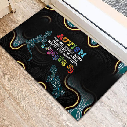 Australia Autism Support Aboriginal Lizard Rubber Doormat