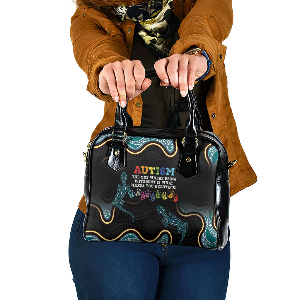 Australia Autism Support Aboriginal Lizard Shoulder Handbag