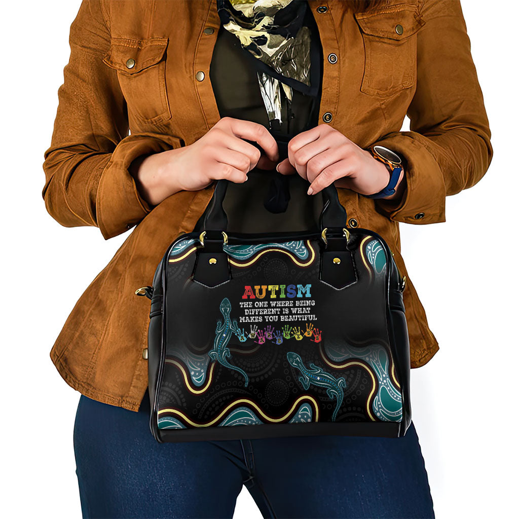 Australia Autism Support Aboriginal Lizard Shoulder Handbag