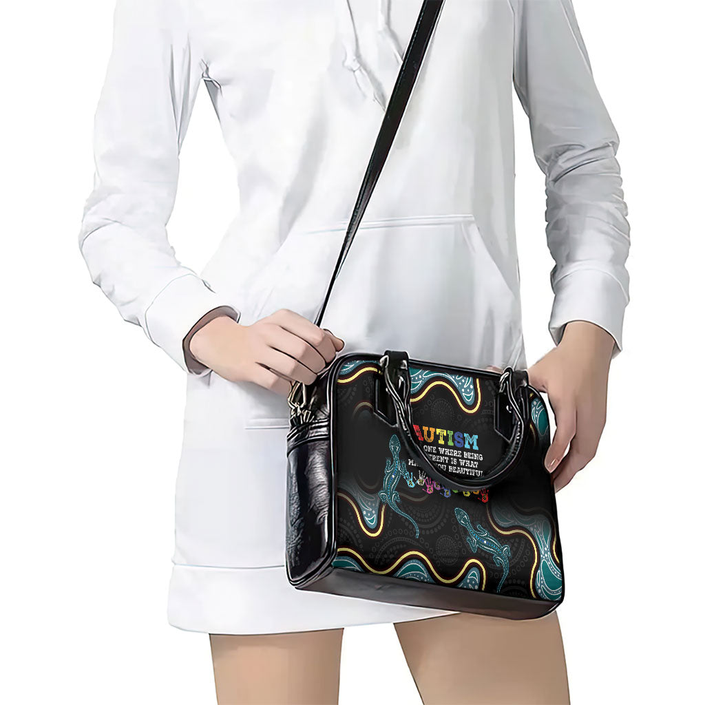 Australia Autism Support Aboriginal Lizard Shoulder Handbag