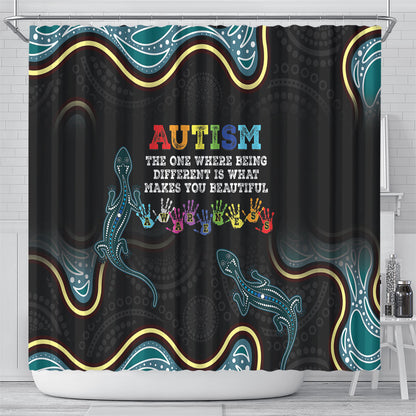 Australia Autism Support Aboriginal Lizard Shower Curtain