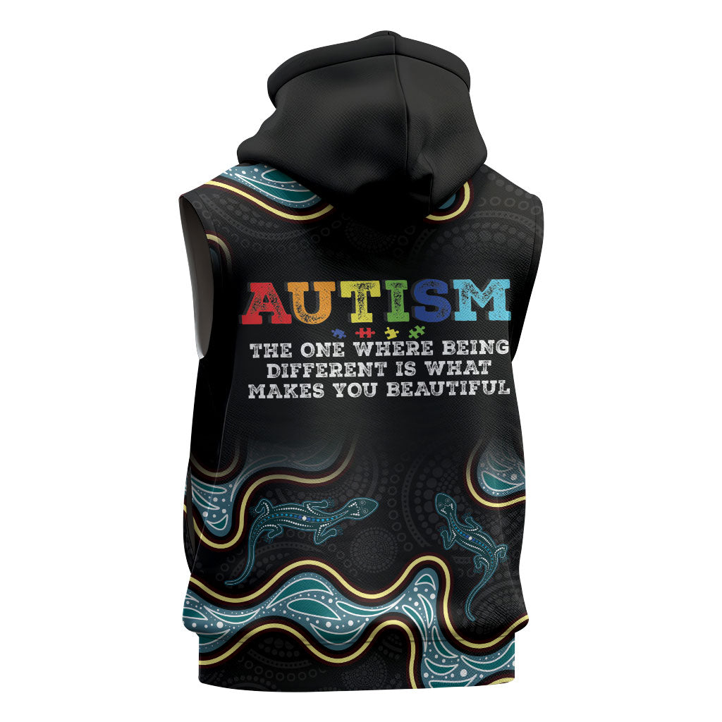 Australia Autism Support Aboriginal Lizard Sleeveless Hoodie