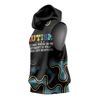 Australia Autism Support Aboriginal Lizard Sleeveless Hoodie