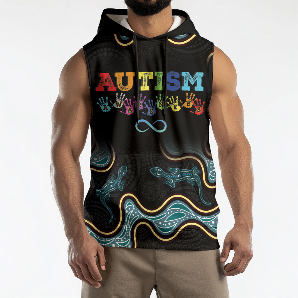 Australia Autism Support Aboriginal Lizard Sleeveless Hoodie