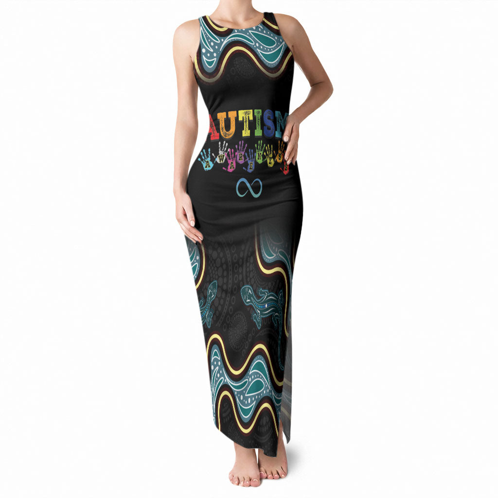 Australia Autism Support Aboriginal Lizard Tank Maxi Dress