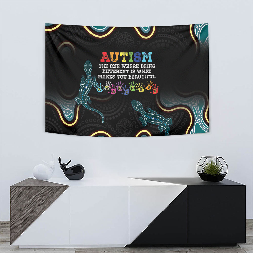 Australia Autism Support Aboriginal Lizard Tapestry