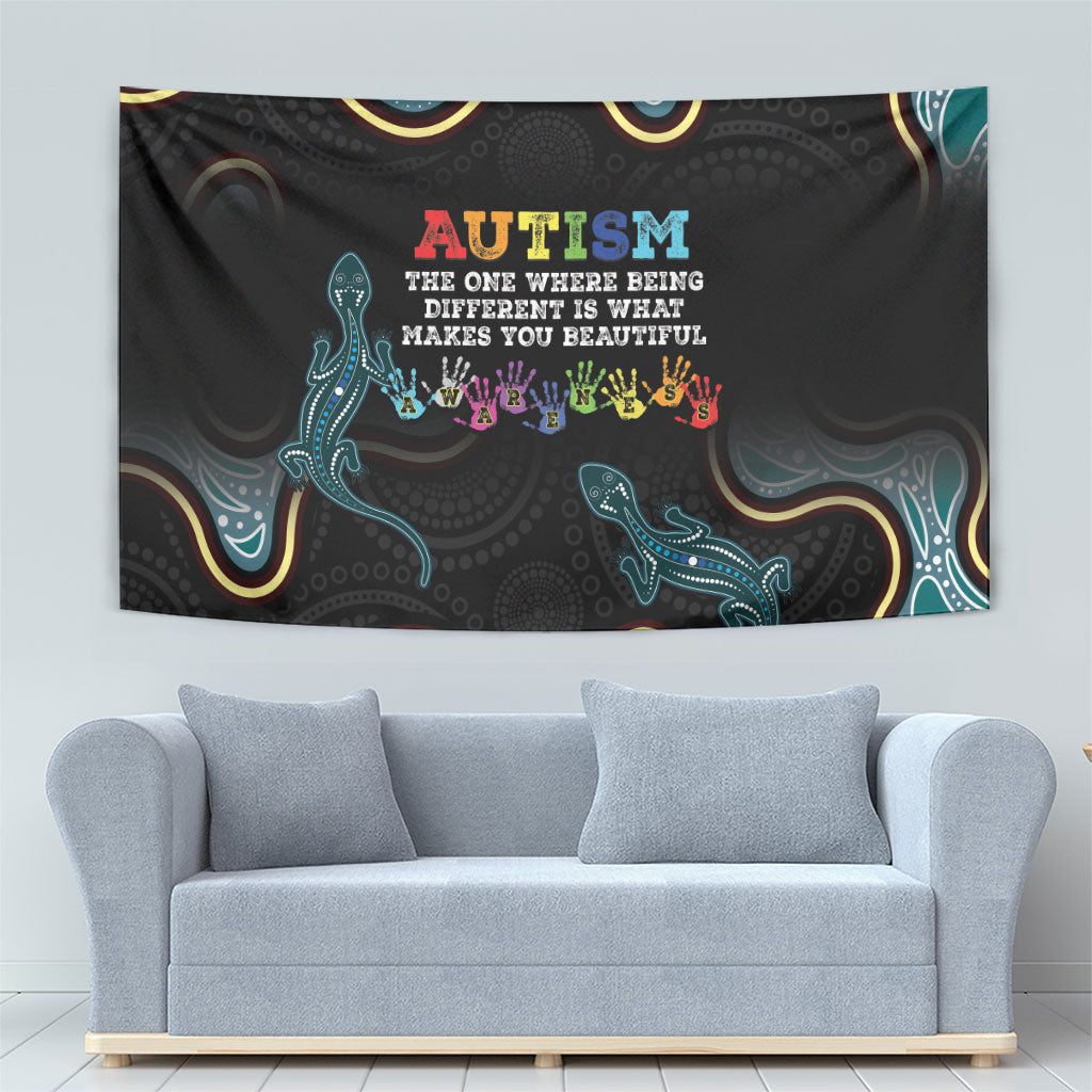Australia Autism Support Aboriginal Lizard Tapestry