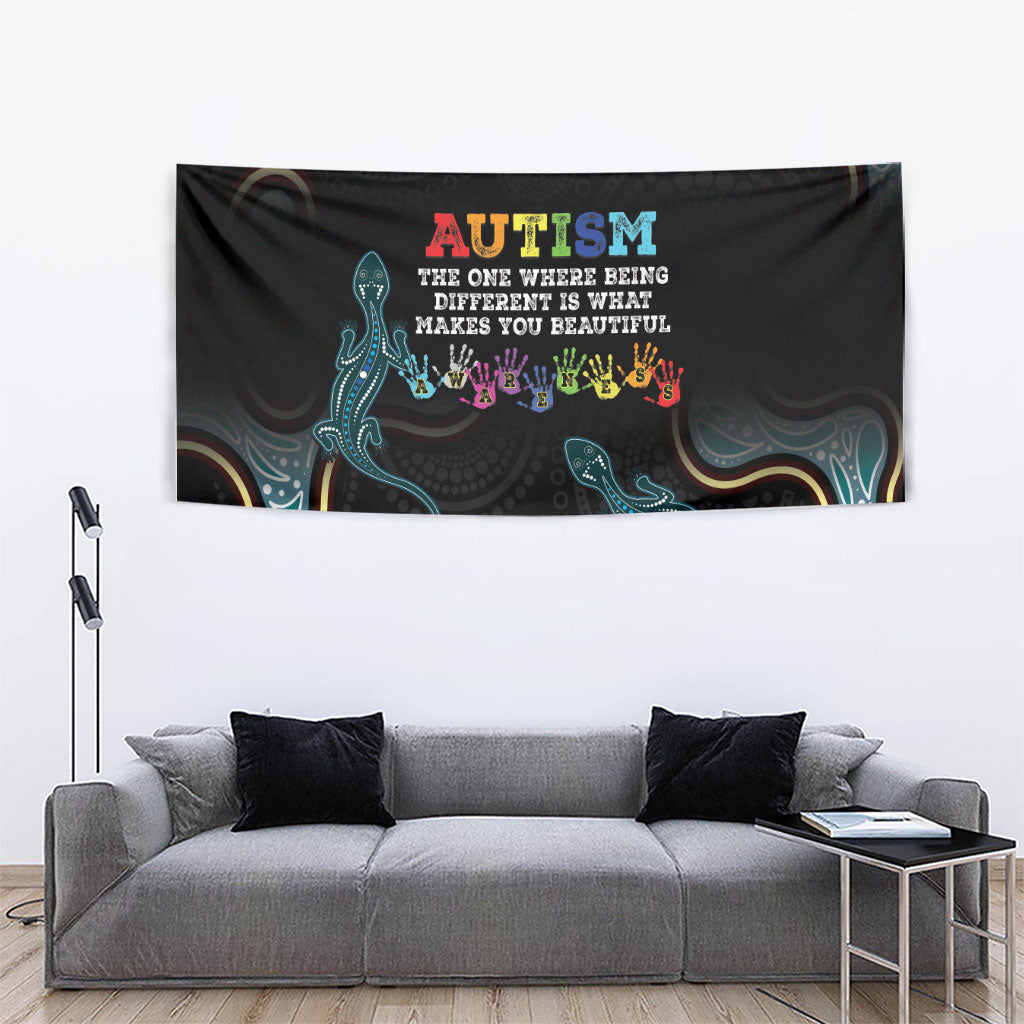 Australia Autism Support Aboriginal Lizard Tapestry
