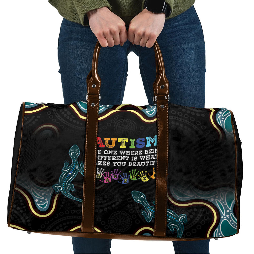 Australia Autism Support Aboriginal Lizard Travel Bag