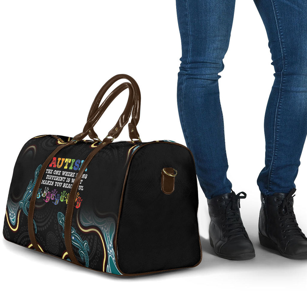 Australia Autism Support Aboriginal Lizard Travel Bag