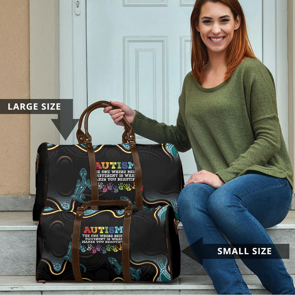 Australia Autism Support Aboriginal Lizard Travel Bag