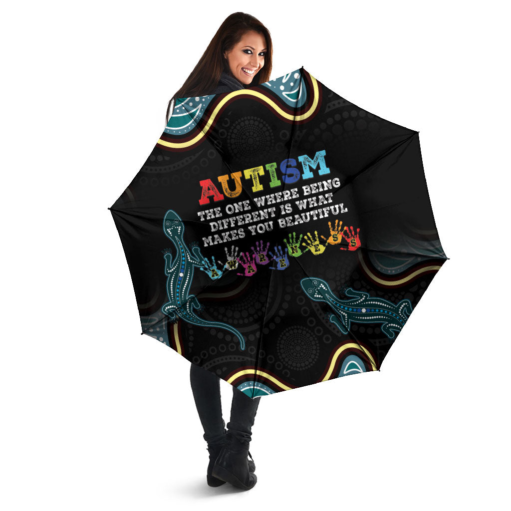 Australia Autism Support Aboriginal Lizard Umbrella