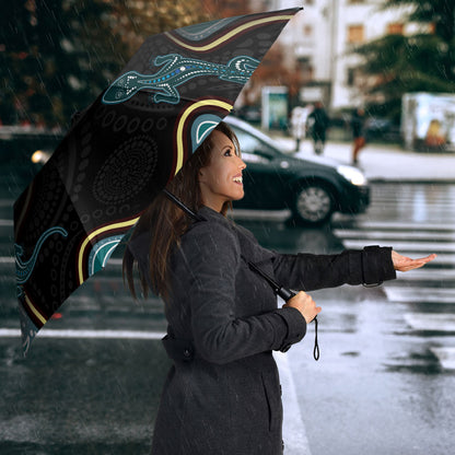 Australia Autism Support Aboriginal Lizard Umbrella