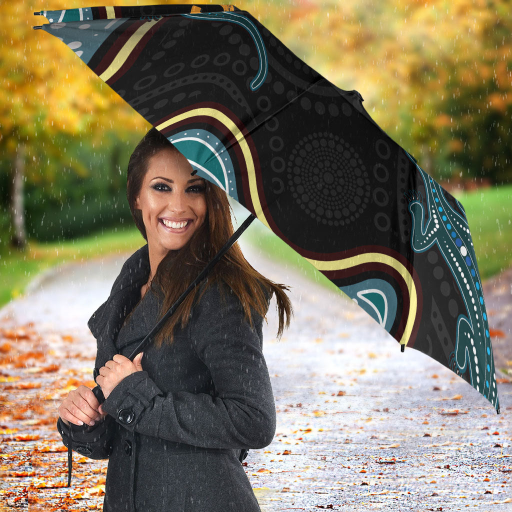Australia Autism Support Aboriginal Lizard Umbrella