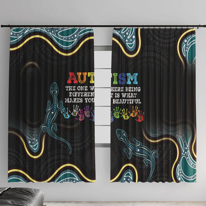 Australia Autism Support Aboriginal Lizard Window Curtain