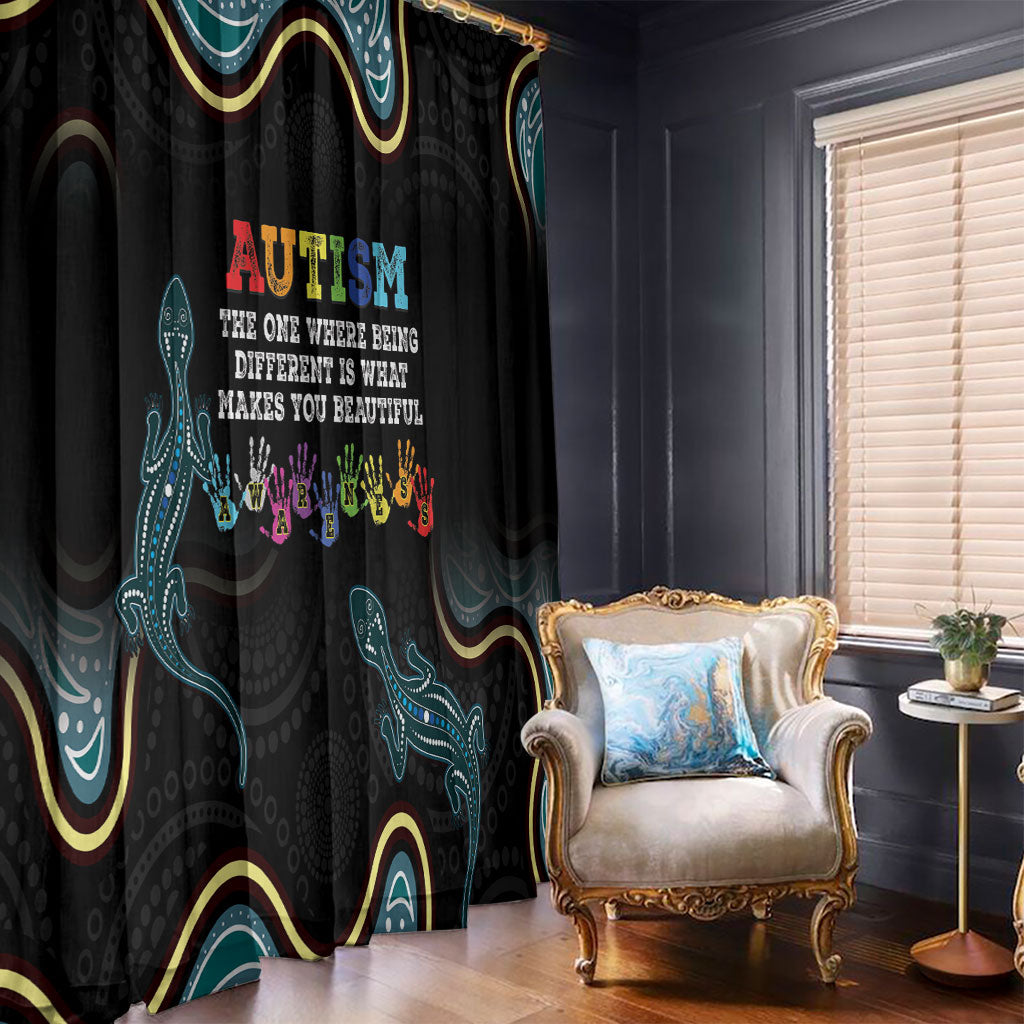 Australia Autism Support Aboriginal Lizard Window Curtain