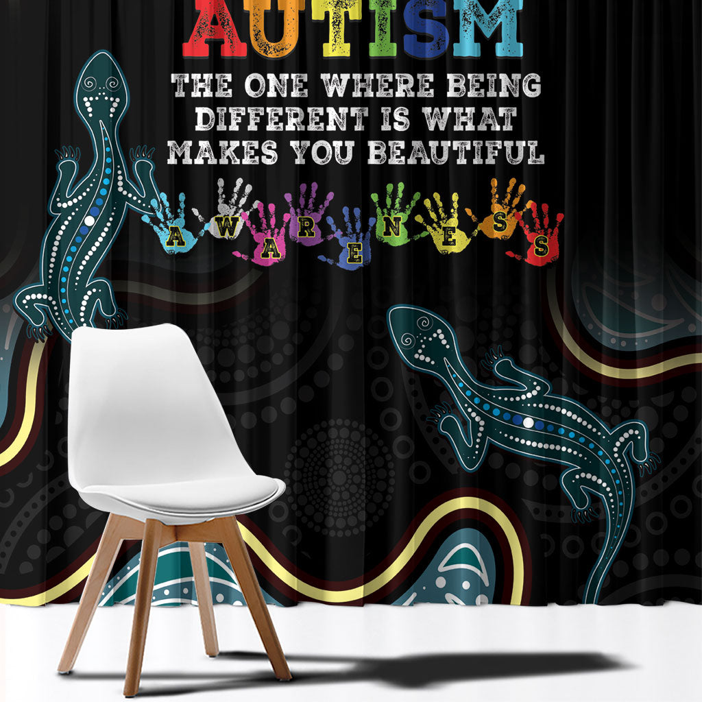 Australia Autism Support Aboriginal Lizard Window Curtain