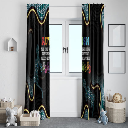 Australia Autism Support Aboriginal Lizard Window Curtain