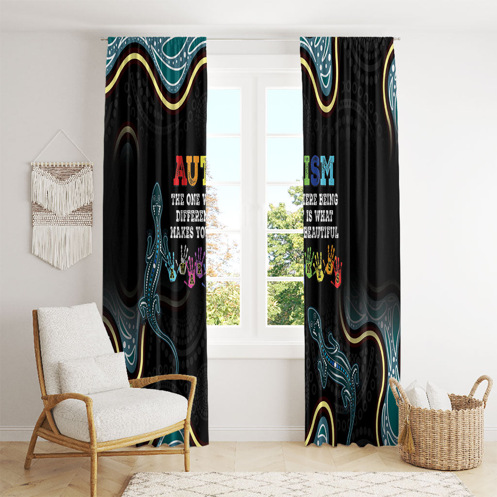 Australia Autism Support Aboriginal Lizard Window Curtain