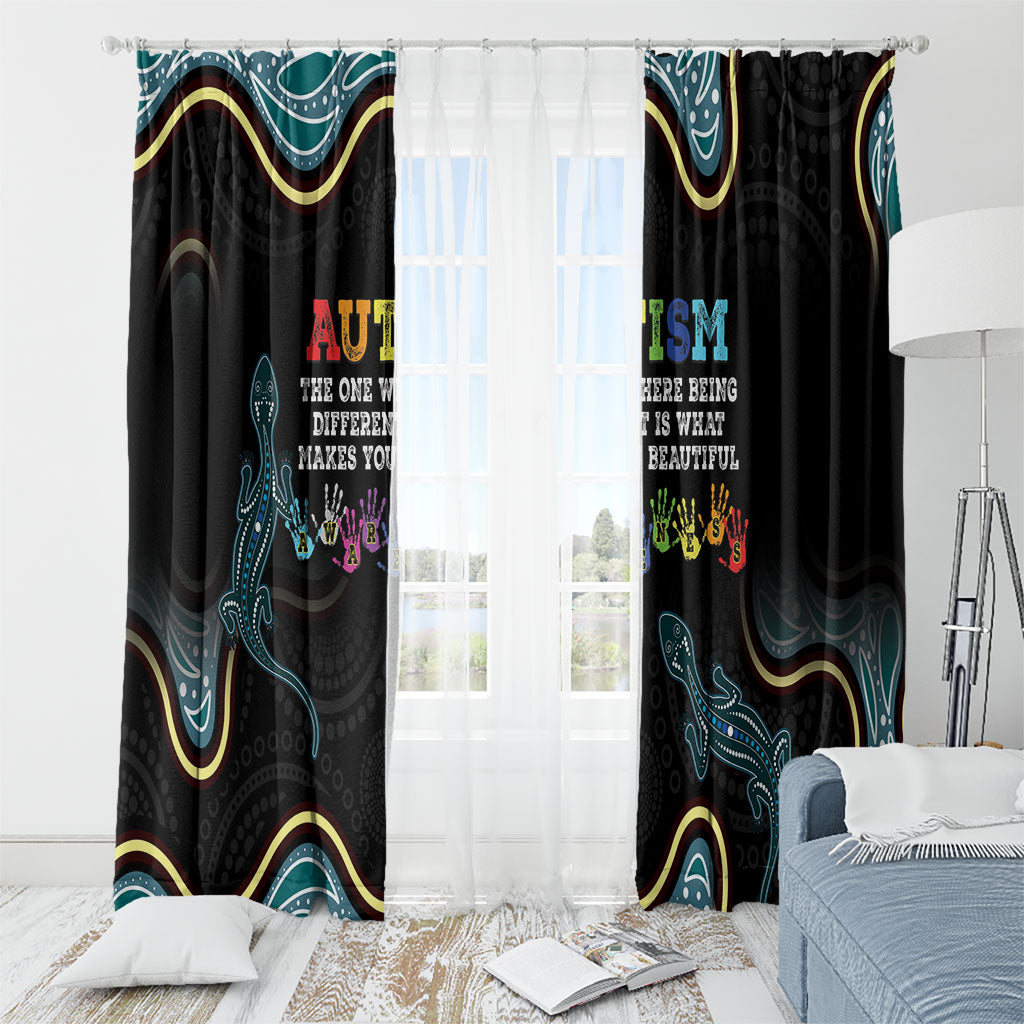 Australia Autism Support Aboriginal Lizard Window Curtain