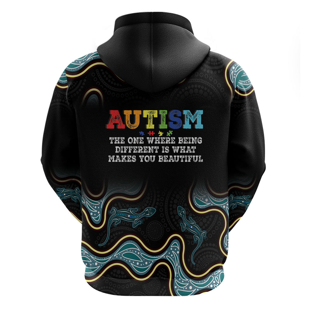 Australia Autism Support Aboriginal Lizard Zip Hoodie