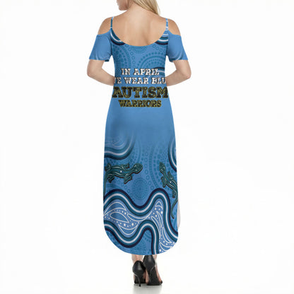 Australia Autism Support Summer Maxi Dress In April We Wear Blue Aboriginal Lizard