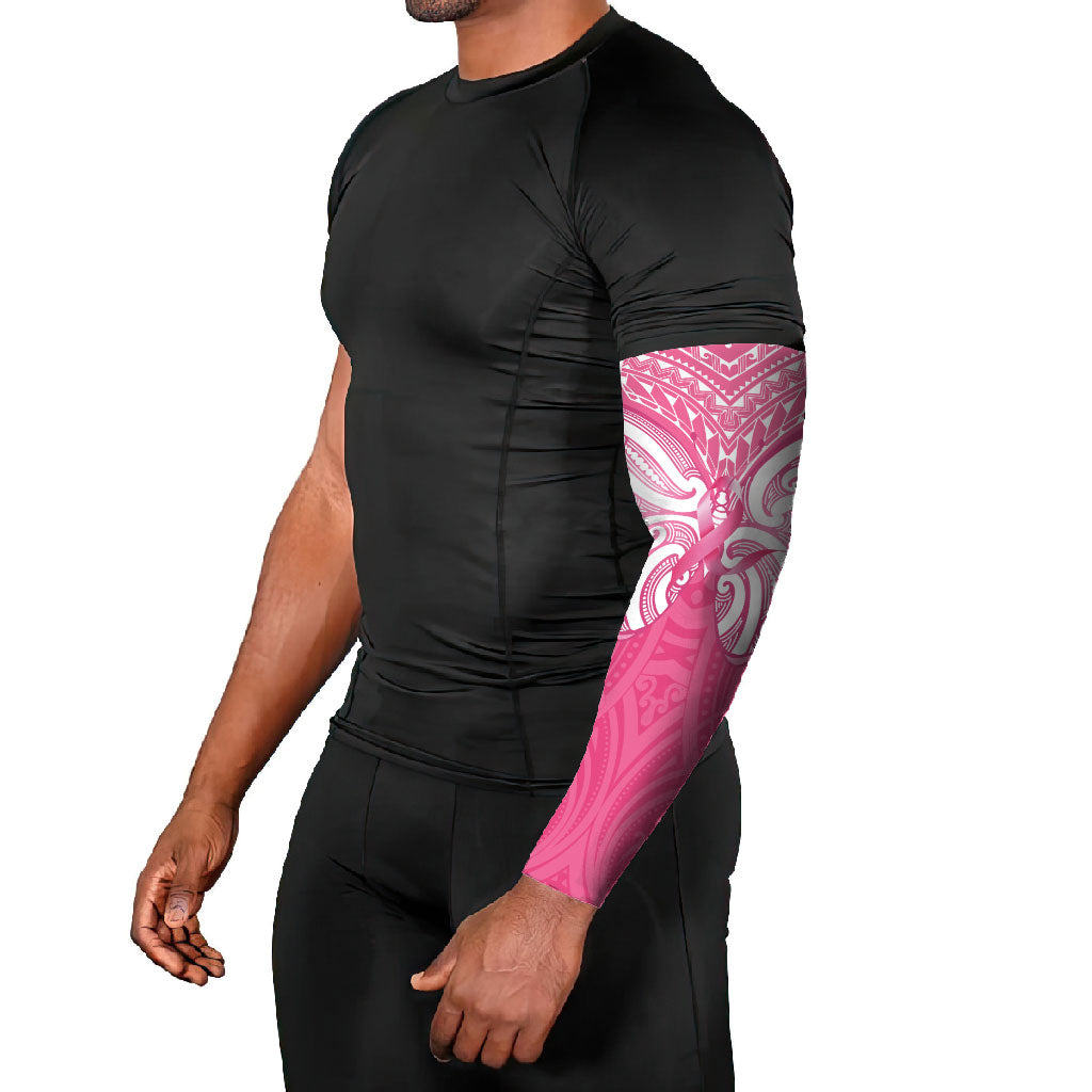 New Zealand Breast Cancer Support Arm Sleeves Maori Butterfly Pink Ribbon