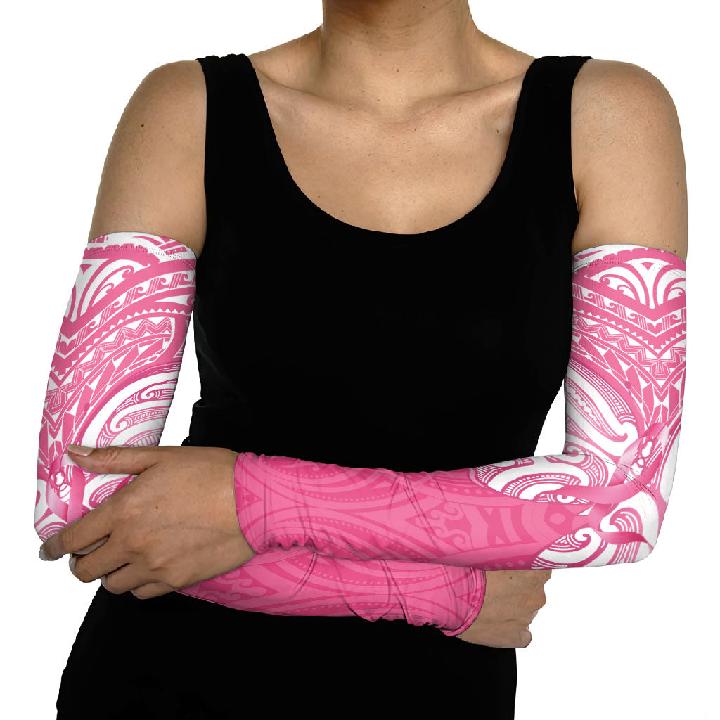 New Zealand Breast Cancer Support Arm Sleeves Maori Butterfly Pink Ribbon