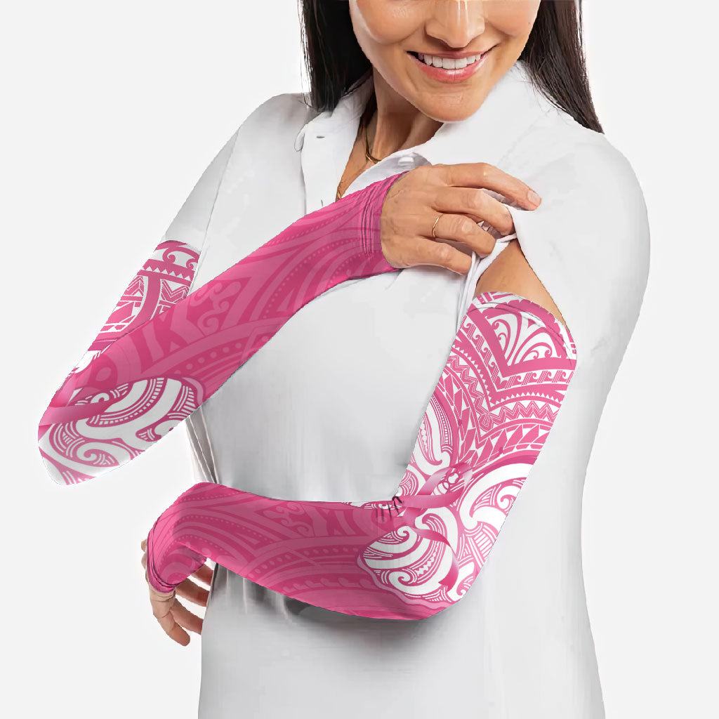 New Zealand Breast Cancer Support Arm Sleeves Maori Butterfly Pink Ribbon