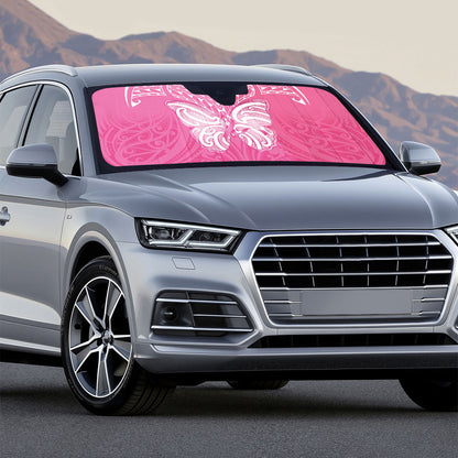 New Zealand Breast Cancer Support Auto Sun Shade Maori Butterfly Pink Ribbon